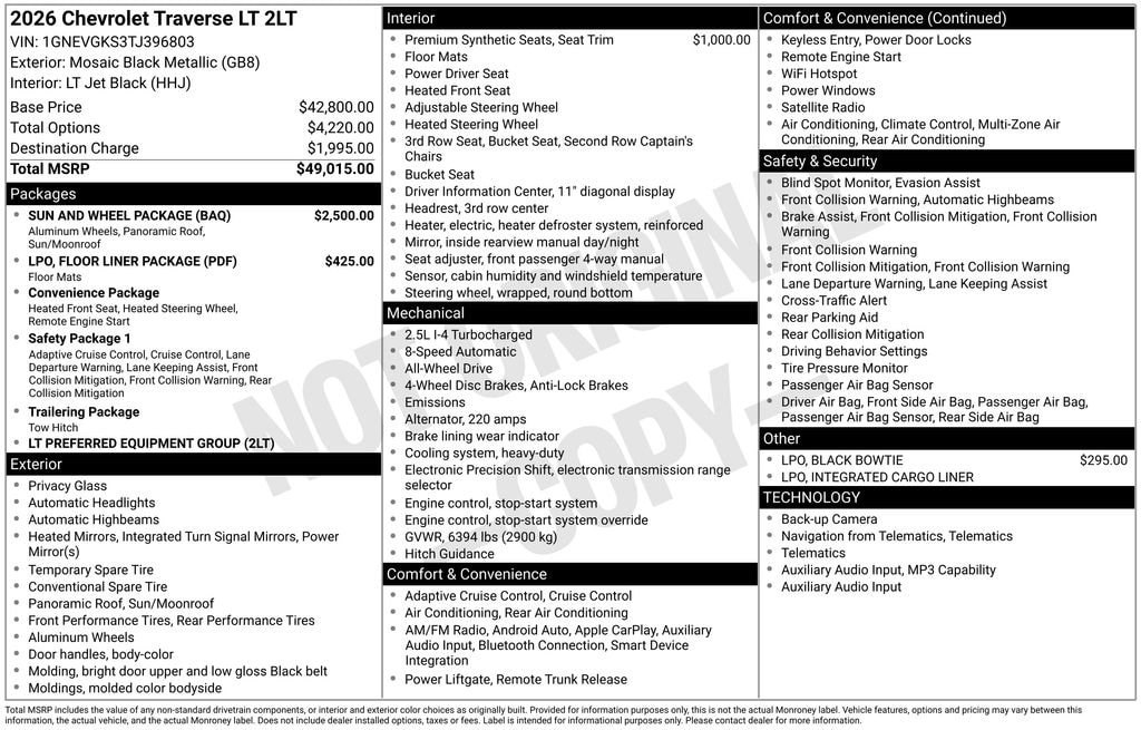 2026 Chevrolet Traverse LT - Photo 6