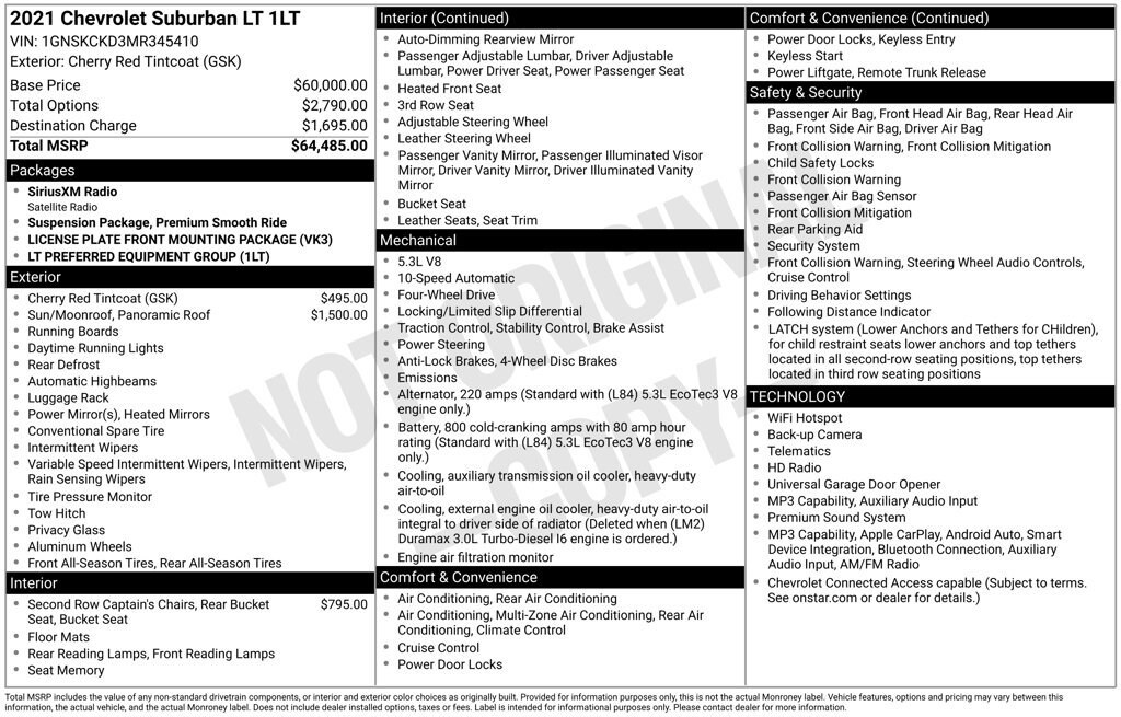 Used 2021 Chevrolet Suburban LT SUV