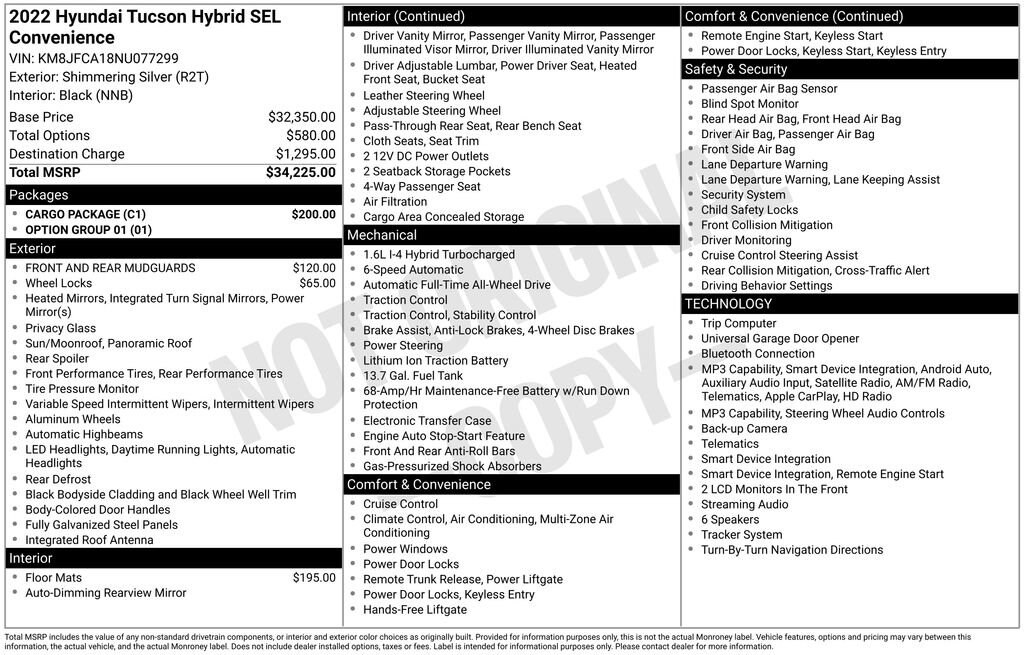 Used 2022 Hyundai Tucson Hybrid SEL Convenience SUV