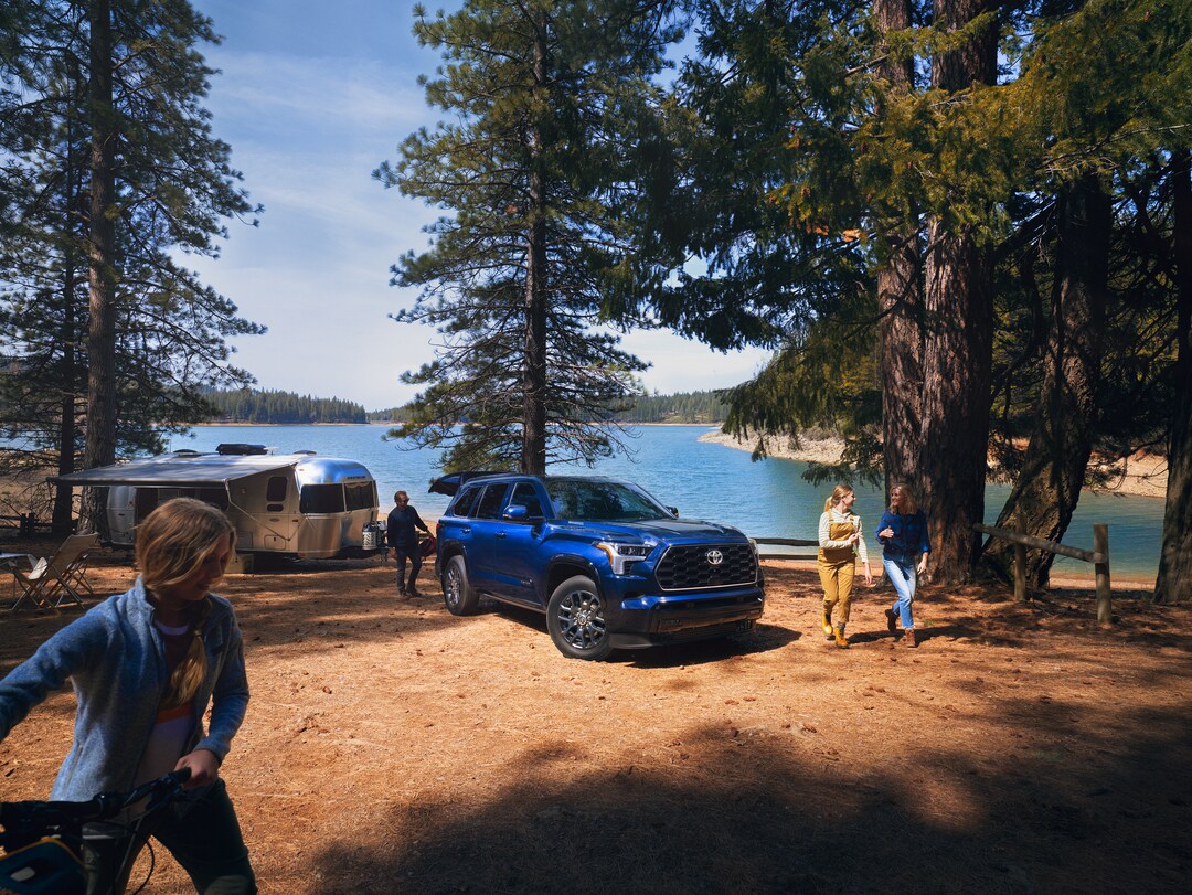 Family riding in vehicle