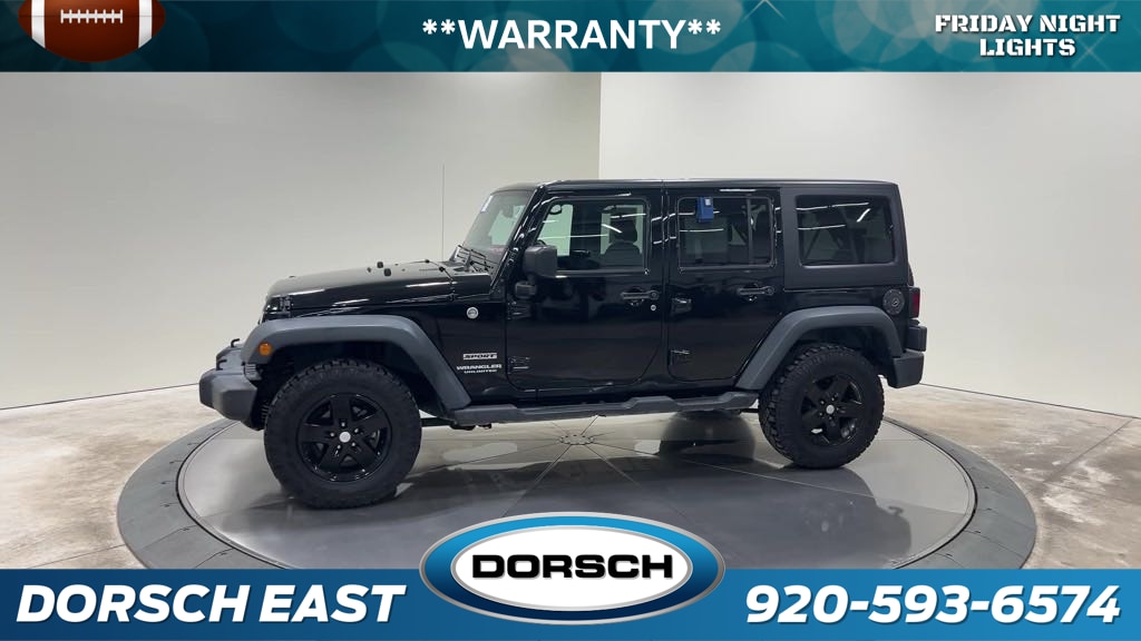 Certified 2016 Jeep Wrangler Unlimited Sport S with VIN 1C4BJWDG1GL219929 for sale in Green Bay, WI