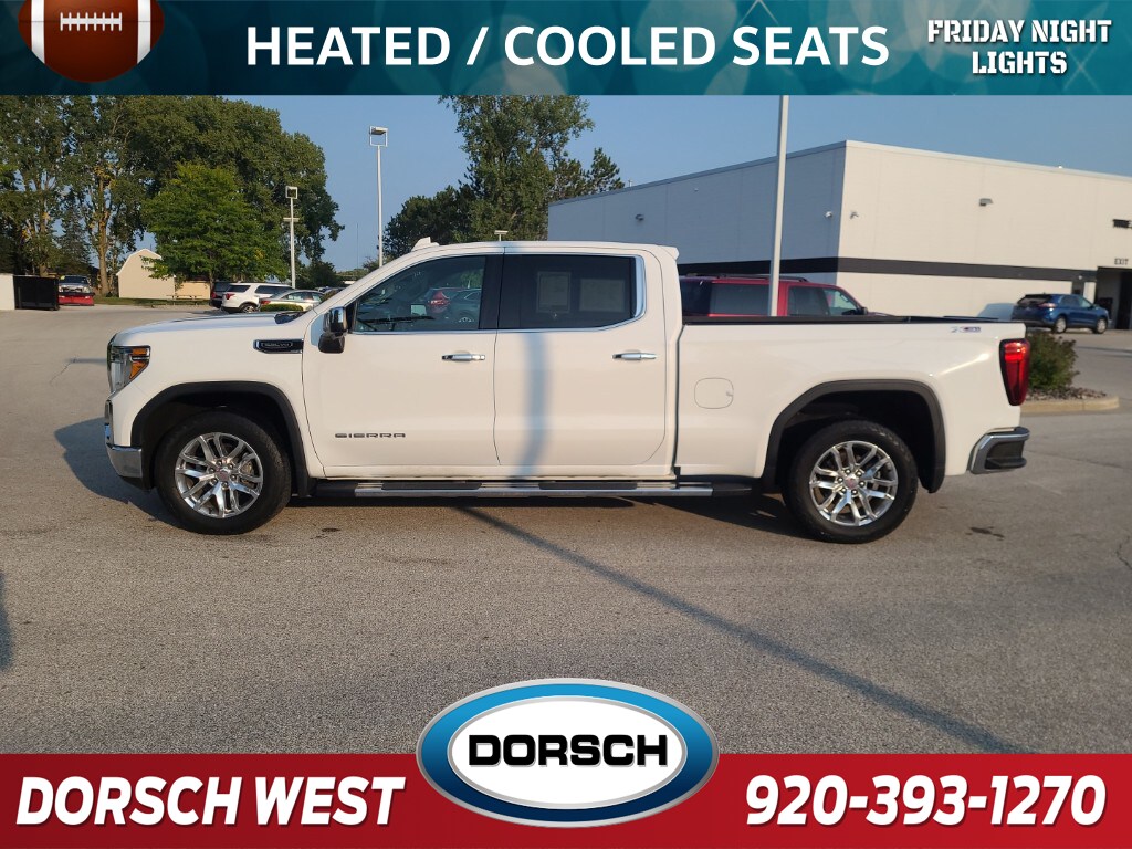 Used 2021 GMC Sierra 1500 SLT with VIN 3GTU9DED2MG145262 for sale in Green Bay, WI