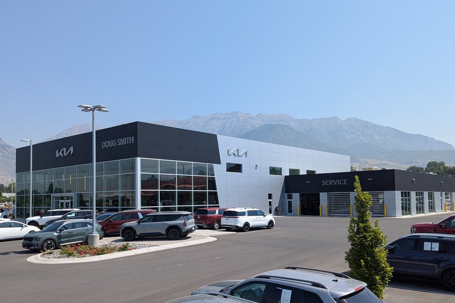 The Doug Smith Kia building and lot in Lindon, Utah
