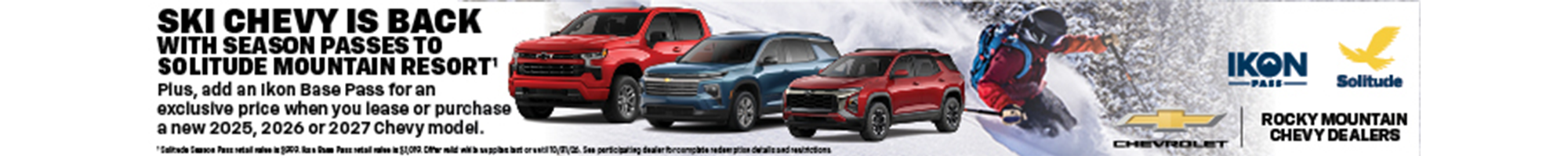 Free Ski Passes! Ski Chevy at Doug Smith Chevrolet Dealer in Utah