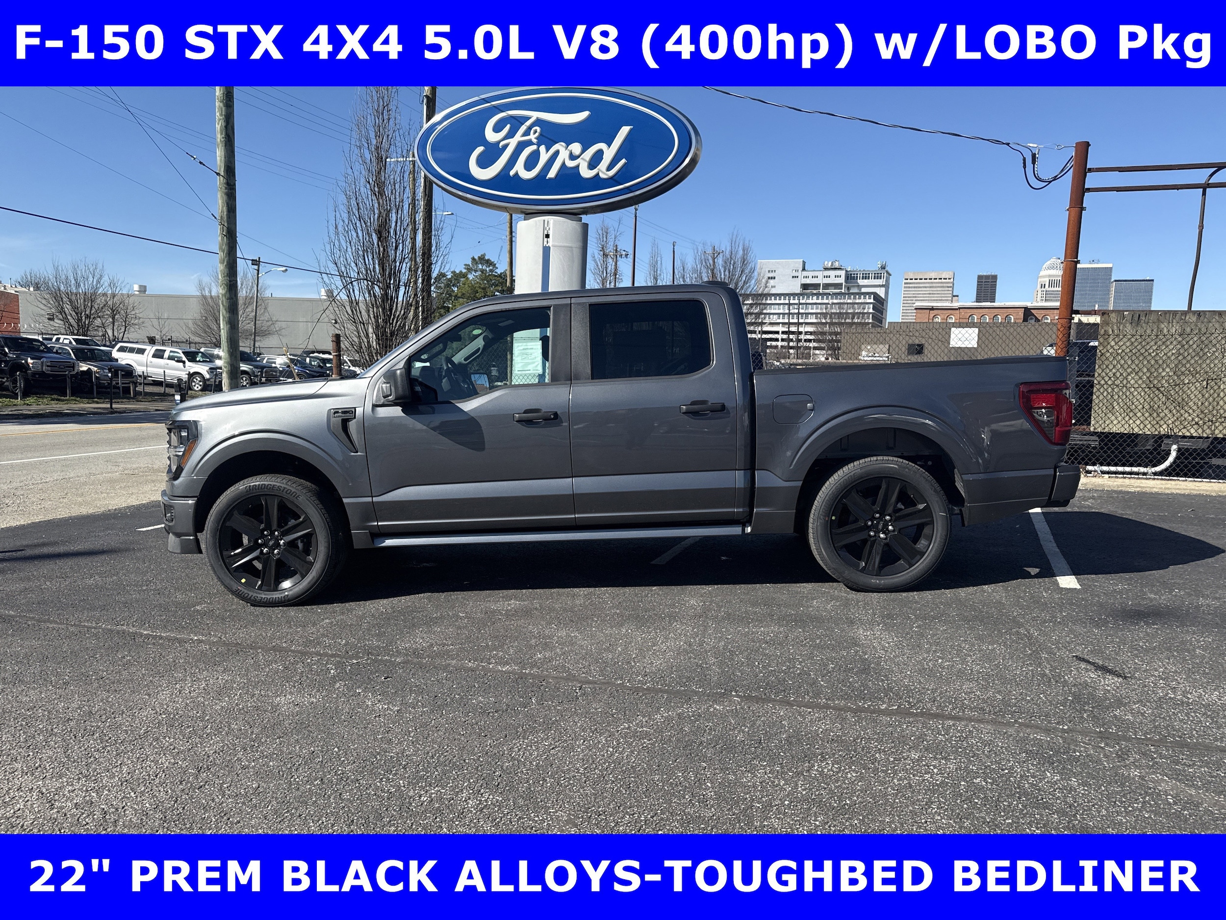 2026 Ford F-150 STX LOBO 4x4 5.0L V8 (400hp) w/22in BLACK ALLOYS Crew Cab Pickup