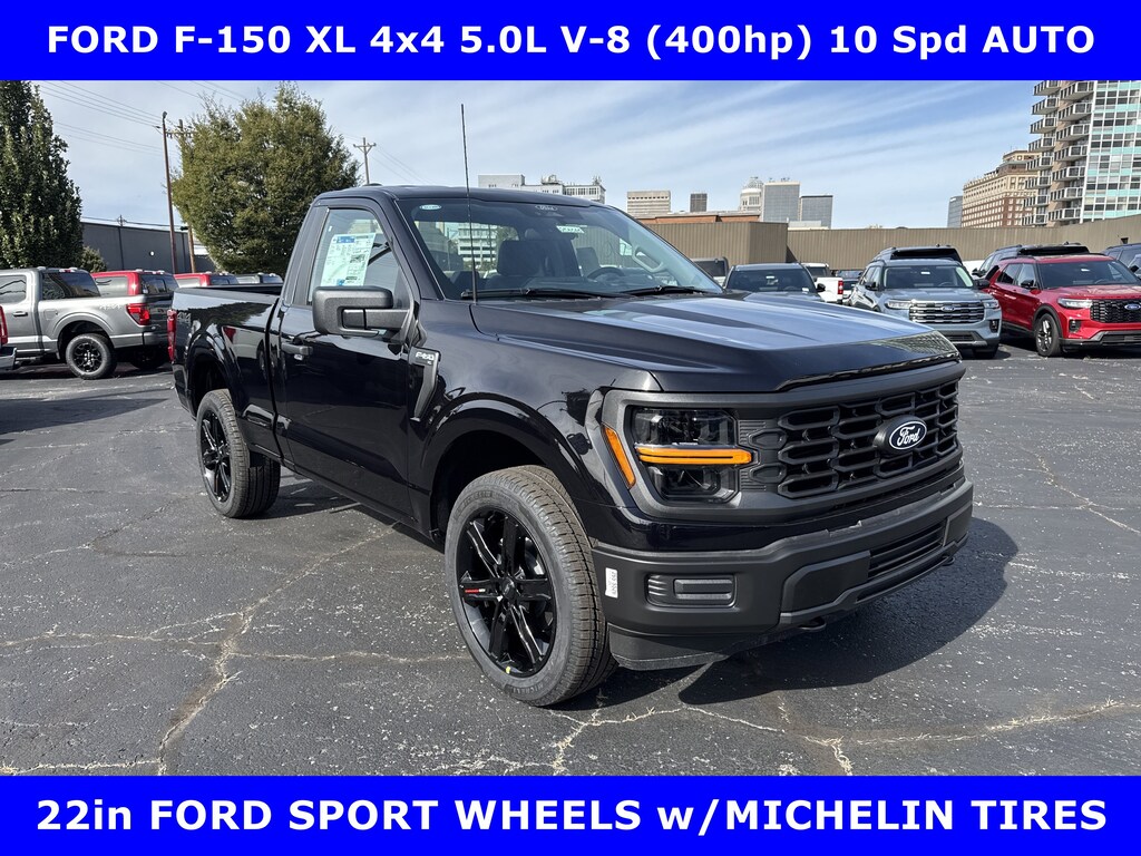 New 2025 Ford F-150 XL 4x4 5.0L V-8 (400hp) w/22in SPORT ALLOYS Regular Cab Pickup