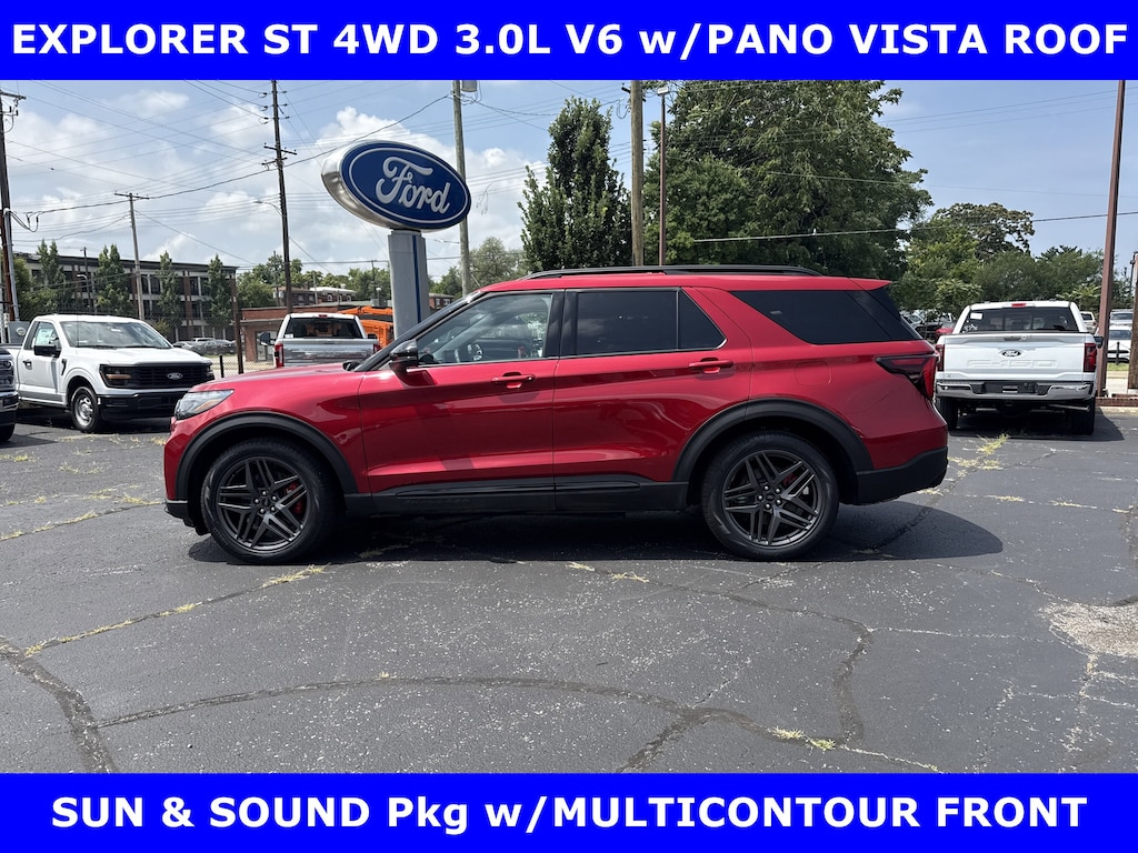New 2025 Ford Explorer ST 4WD 3.0L V6 w/Pano Vista Roof-Class III Tow UTILI