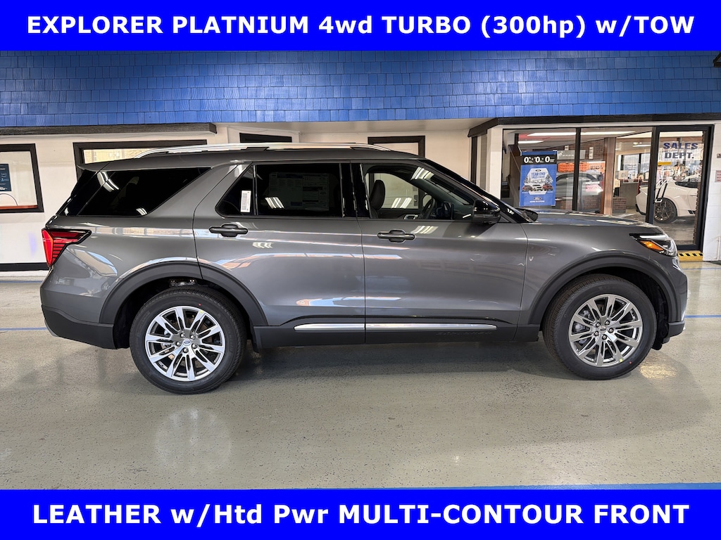 New 2026 Ford Explorer Platinum 4WD Turbo (300hp) w/Pwr Htd Vent Leather Front Sport Utility