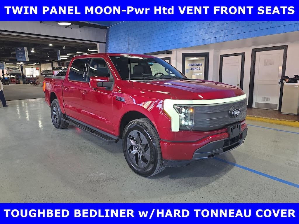 Certified 2025 Ford F-150 Lightning EV CERTIFIED-LARIAT EXTEND RANGE (536hp) w/MOON Truck SuperCrew Cab
