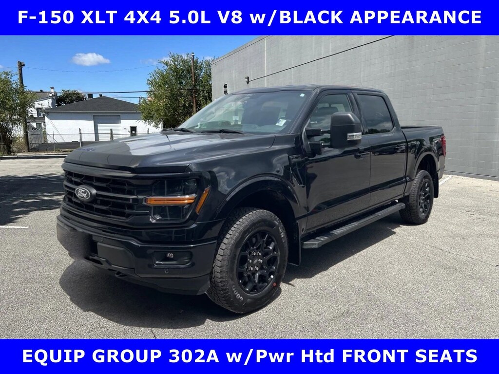 New 2025 Ford F-150 XLT 4X4 5.0L V8 w/Black Appearance-302A Pkg Crew Cab Pickup