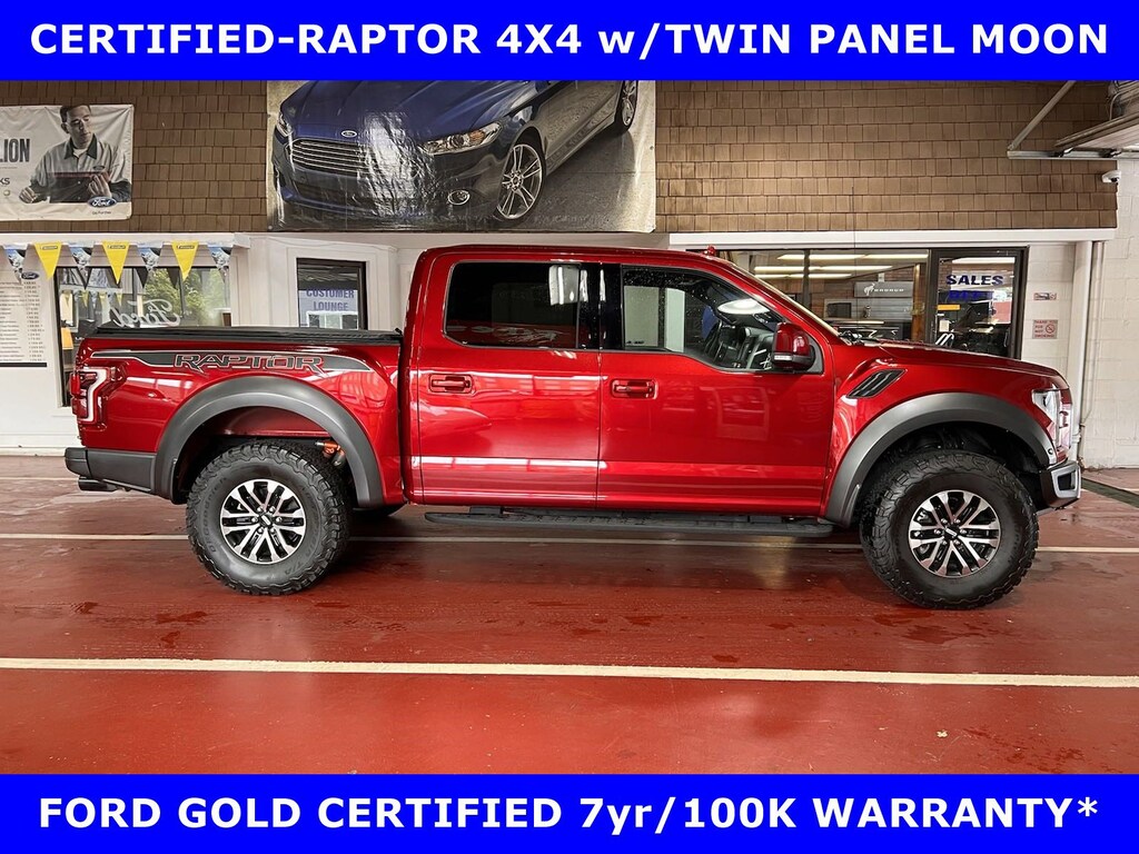 Certified 2019 Ford F-150 CERTIFIED-RAPTOR 4x4 w/TWIN PANEL MOON Truck SuperCrew Cab