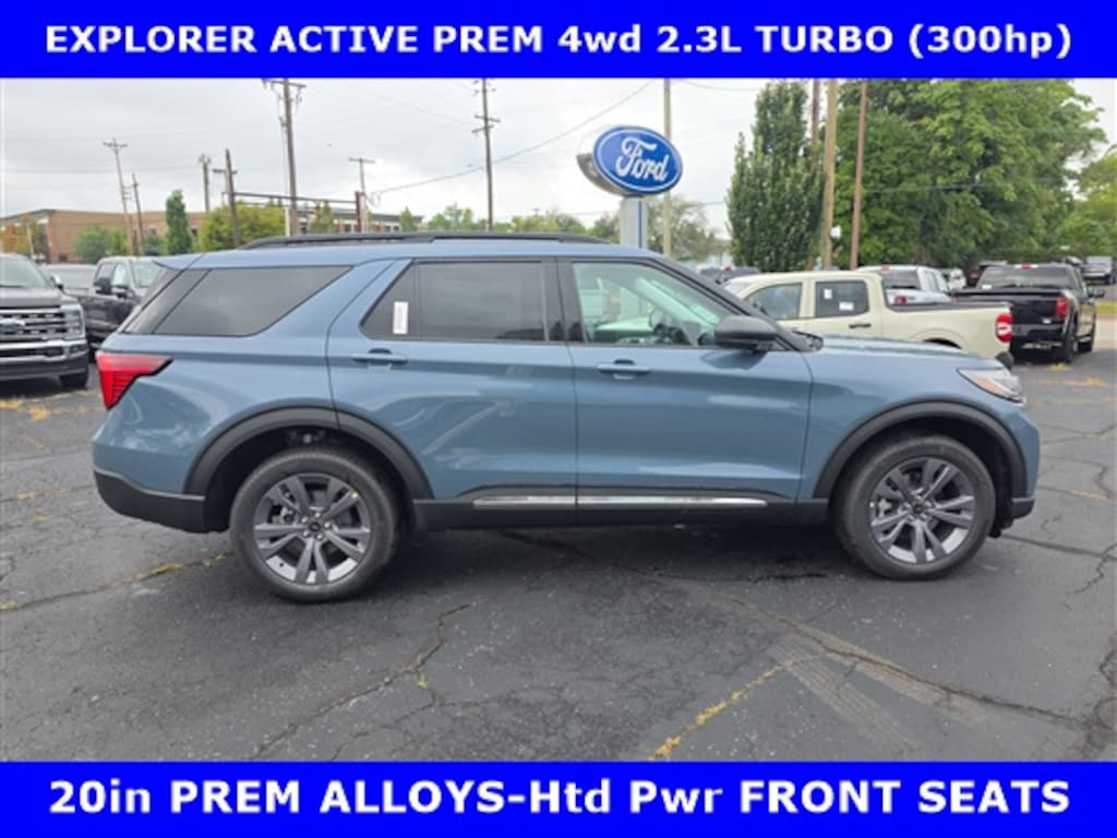 New 2025 Ford Explorer Active 4WD w/Comfort Pkg-20" Prem Alloys Sport Utility