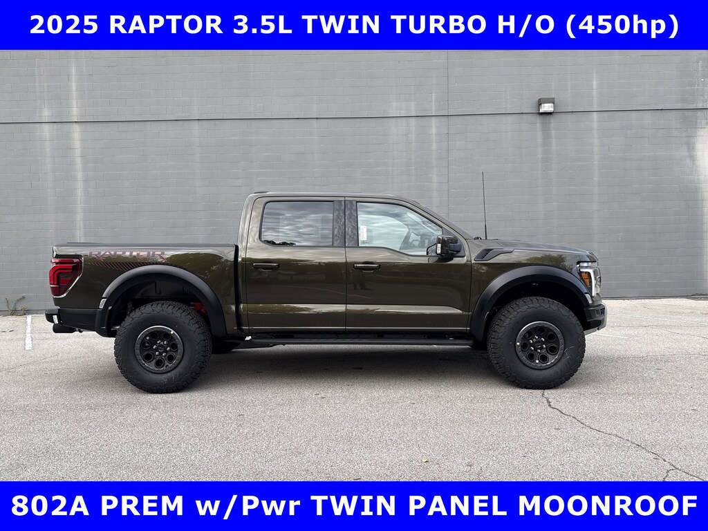 New 2025 Ford F-150 Raptor 4x4 3.5L H/O Twin Turbo /Moon-802A Pkg Crew Cab Pickup
