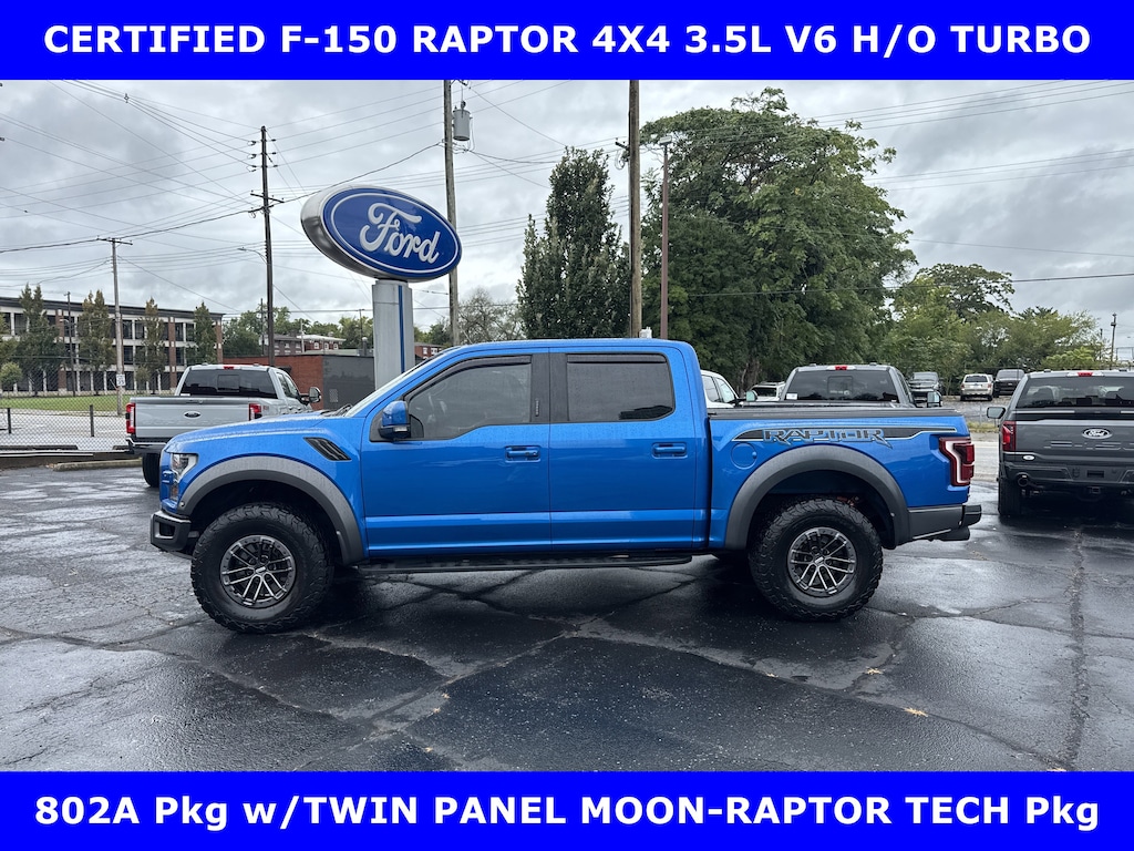Certified 2019 Ford F-150 RAPTOR 3.5L HIGH OUTPUT (450HP) w/802A-MOON-RECARO Truck SuperCrew Cab