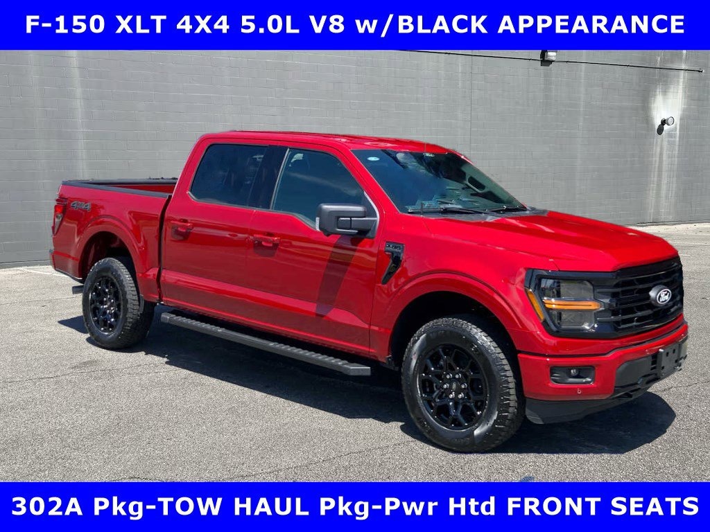 New 2025 Ford F-150 XLT 4X4 5.0L V8 w/Black Appearance Pkg-302A Pkg-Tow Haul Pkg Crew Cab Pickup