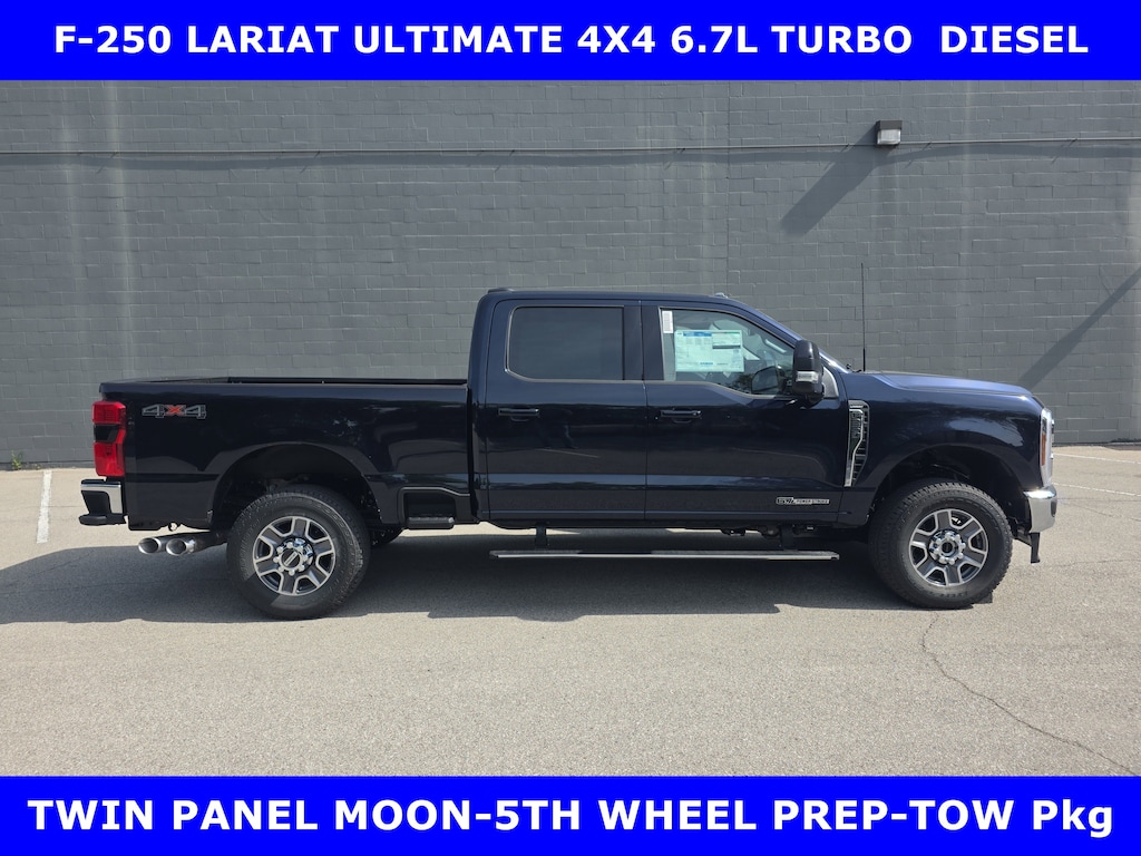 New 2025 Ford F-250 Lariat Ultimate 4x4 6.7L PwrStroke v8 Diesel w/Twin Panel Moon-Tow Pkg PICKU