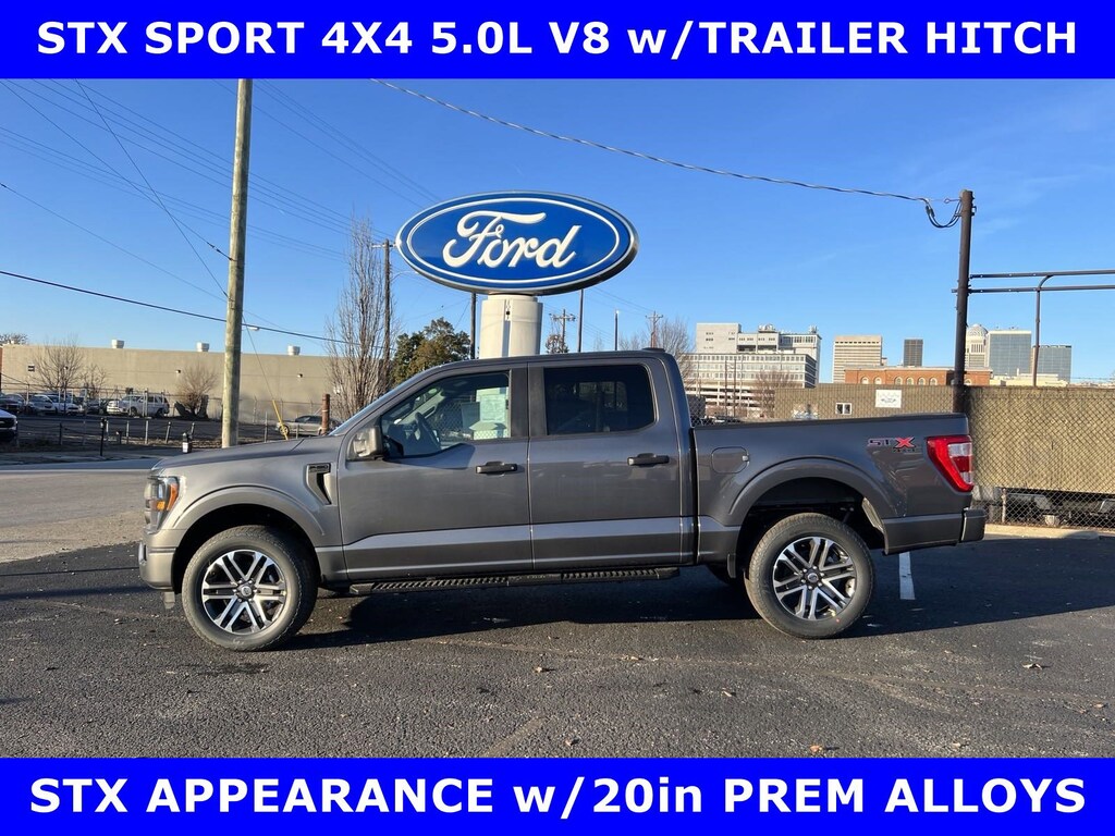 New 2023 Ford F-150 SPORT STX 4x4 5.0L V8 w/20in SPORT ALLOYS-CONSOLE Crew Cab Pickup