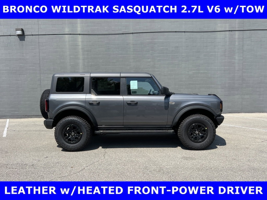 New 2024 Ford Bronco WILDTRAK SASQUATCH 4x4 2.7L V-6 w/TOW-LEATHER UTILI
