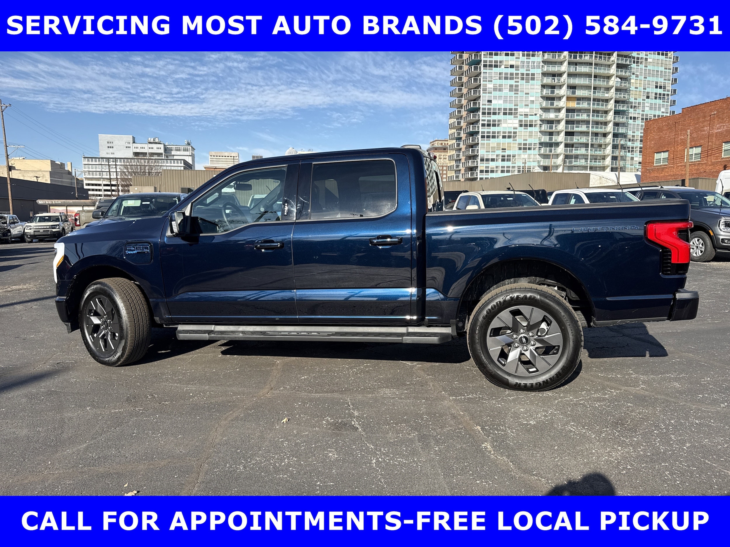 Certified 2025 Ford F-150 Lightning Lariat with VIN 1FT6W5L74SWG02723 for sale in Louisville, KY