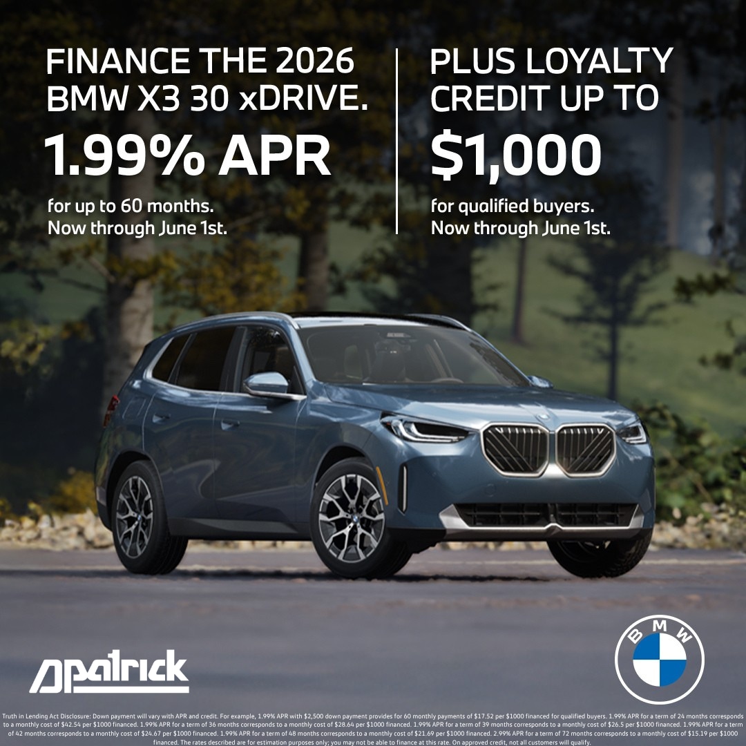New BMW X3 Finance Offers at D-Patrick BMW