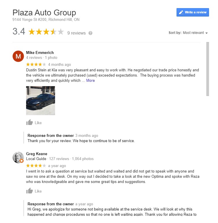 Car Dealership Reviews Plaza Auto Group
