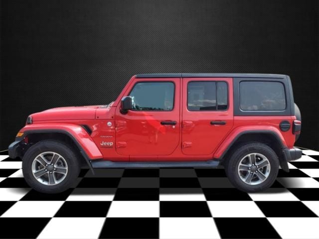 Certified 2019 Jeep Wrangler Unlimited Sahara with VIN 1C4HJXEN1KW595891 for sale in Hermantown, Minnesota