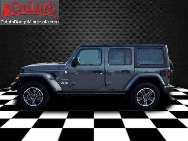 Certified 2023 Jeep Wrangler 4-Door Sahara with VIN 1C4HJXEN4PW702049 for sale in Hermantown, Minnesota