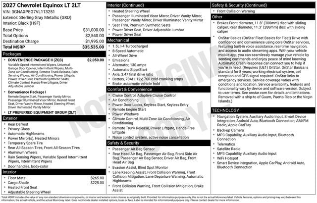 2027 Chevrolet Equinox LT - Photo 4