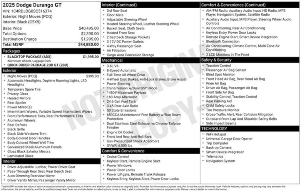 New 2025 Dodge Durango GT AWD Sport Utility