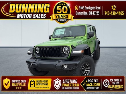 New 2025 Jeep Wrangler 4-DOOR WILLYS Sport Utility for sale in Cambridge, OH