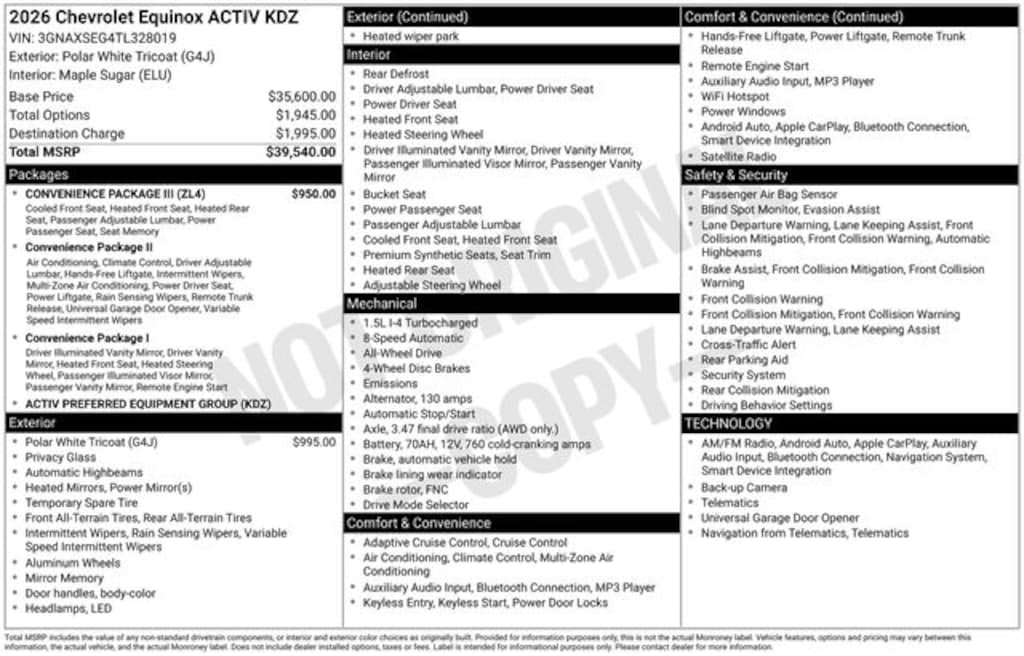New 2026 Chevrolet Equinox ACTIV SUV