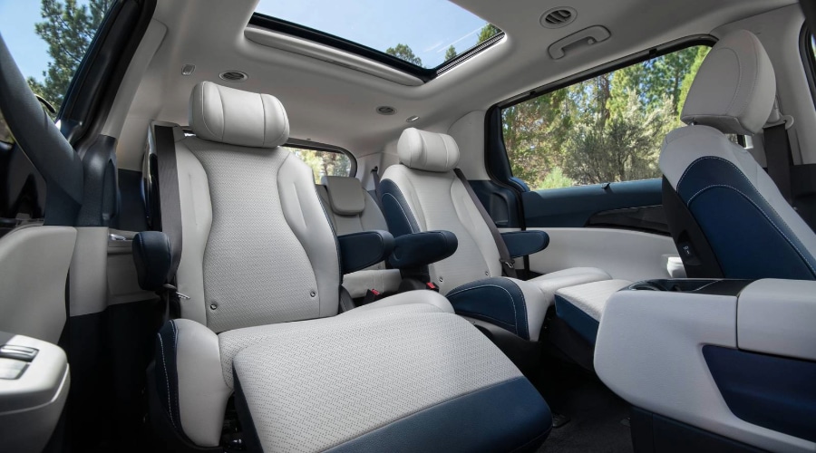 2026 Carnival Hybrid 2026 Kia Carnival Hybrid seating flexible layouts with available reclining second-row seats and pop-up footrests