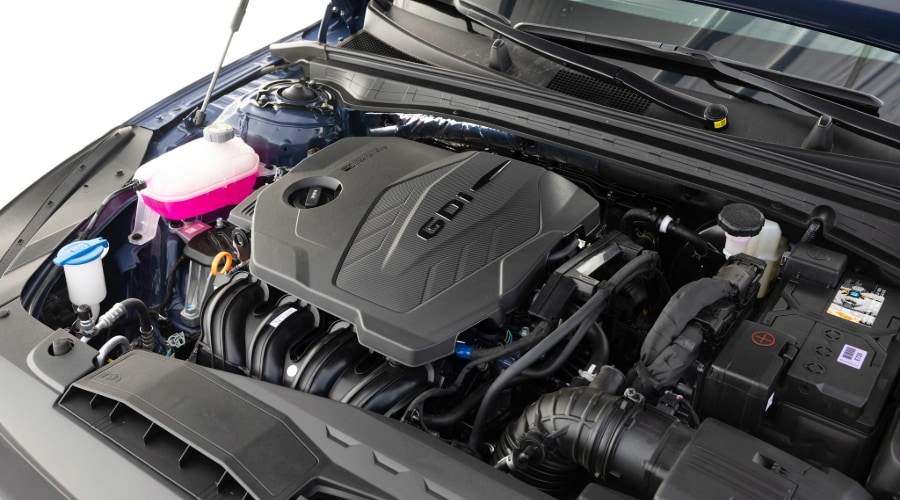 2026 KIA K5 191-hp 2.5-liter four-cylinder paired with an eight-speed automatic,