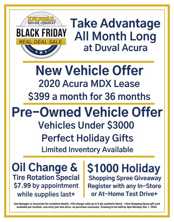 Duval Acura | Black Friday Real Deal Sale | Duval Acura