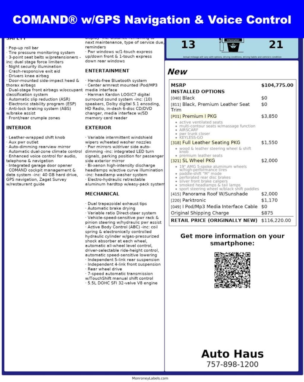 Used 2011 Mercedes-Benz SL-Class SL 550 Convertible