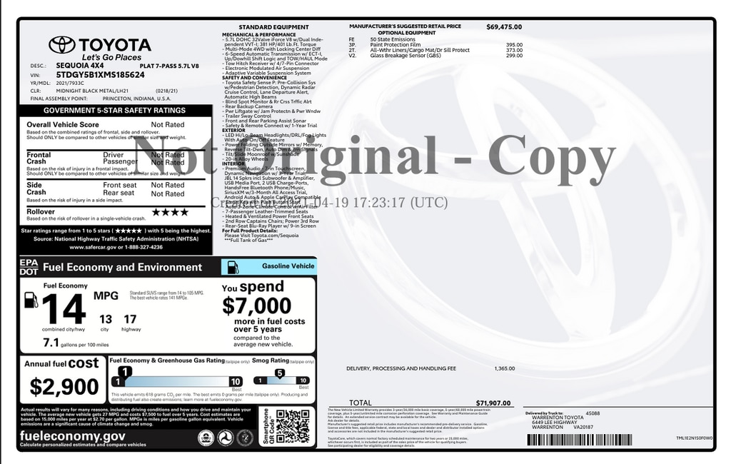 2021 Toyota Sequoia 5.7 Auto 4WD Platinum's photo
