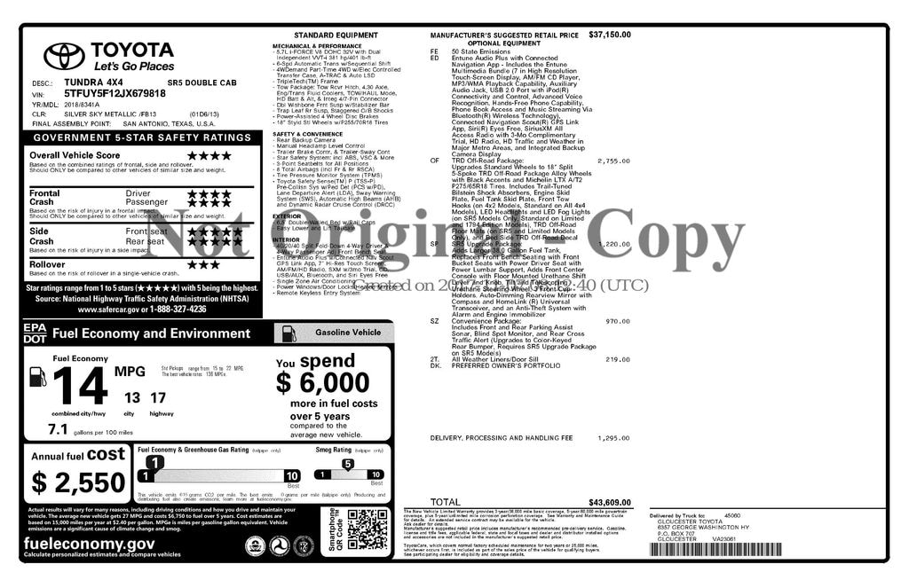 Used 2018 Toyota Tundra SR5 Truck