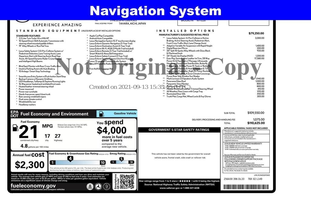 Used 2021 Lexus LS 500 Base Sedan