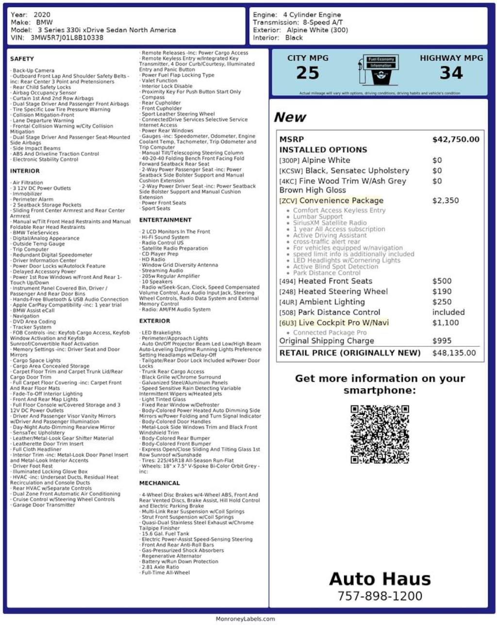 Used 2020 BMW 3 Series 330i xDrive Sedan