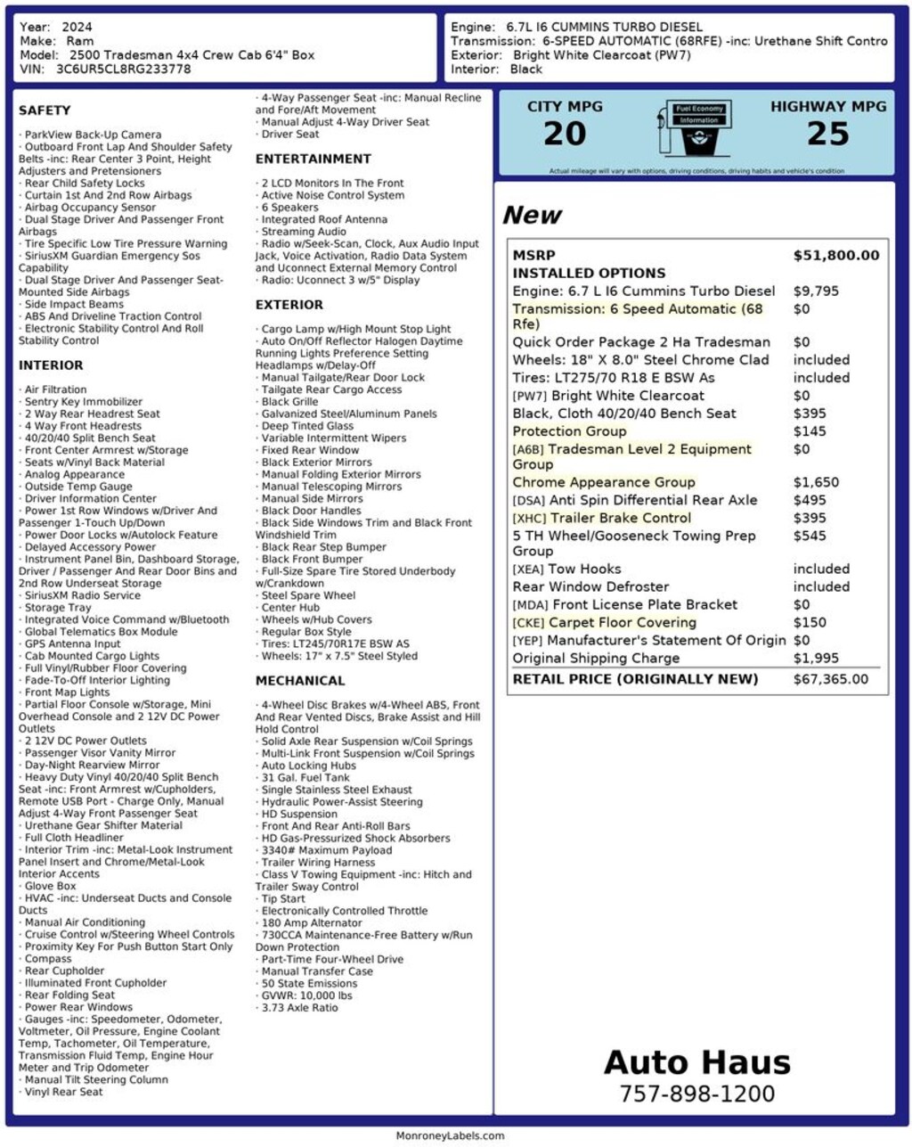 Used 2024 Ram 2500 Tradesman Truck