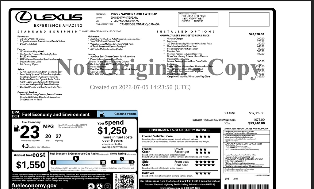 Used 2022 Lexus RX 350 SUV