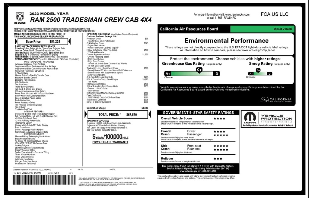 2023 RAM 2500 Tradesman 4X4 Crew Cab SWB's photo
