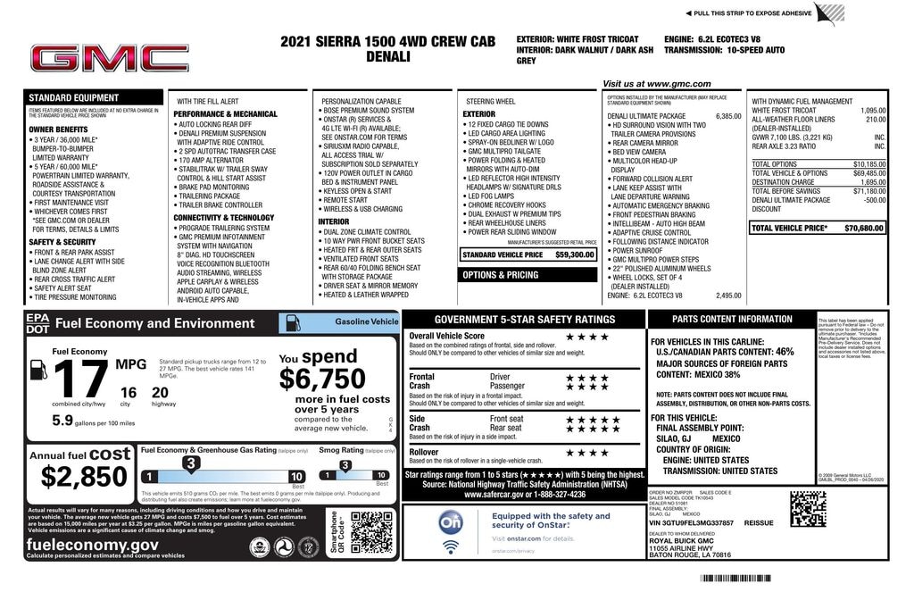 Used 2021 GMC Sierra 1500 Denali Truck