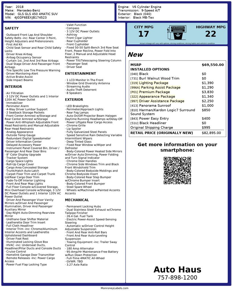 2018 Mercedes-Benz GLS-Class GLS450's photo