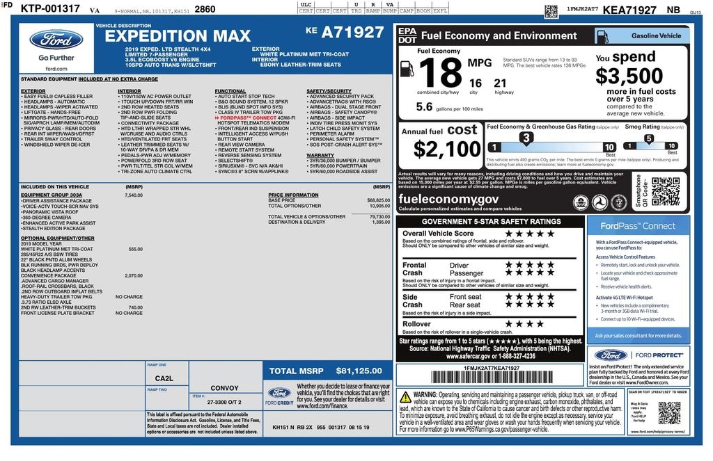 Used 2019 Ford Expedition Max Limited SUV