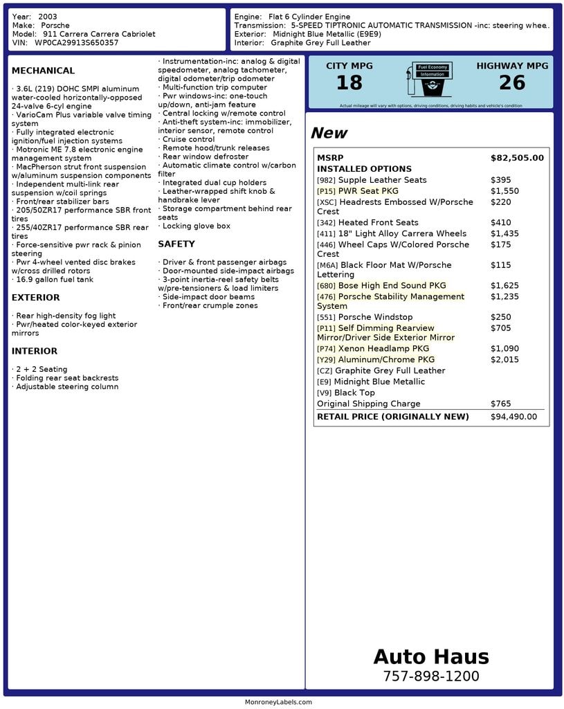2003 Porsche 911 Carrera's photo