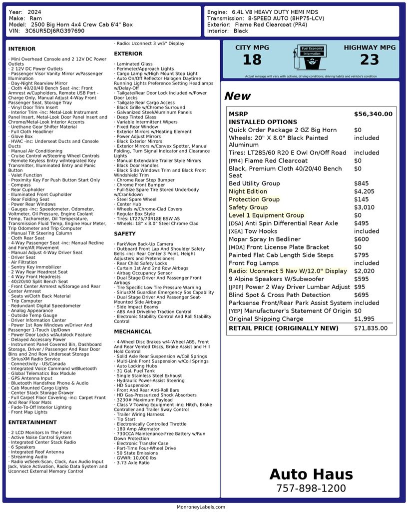 2024 RAM Ram 2500 Pickup Big Horn's photo