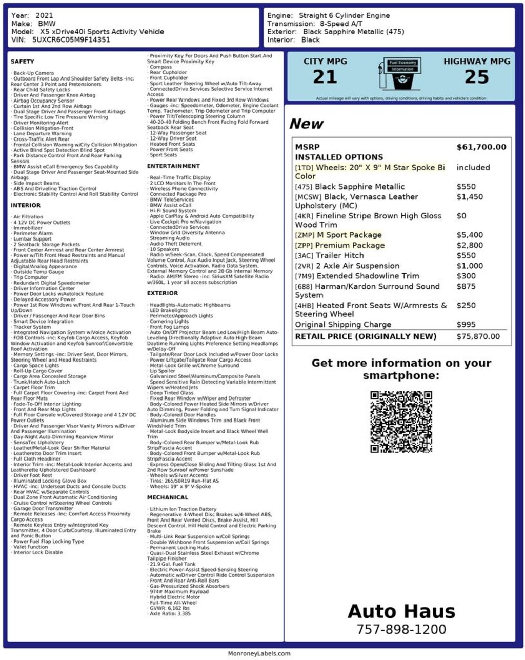 Used 2021 BMW X5 xDrive40i SUV