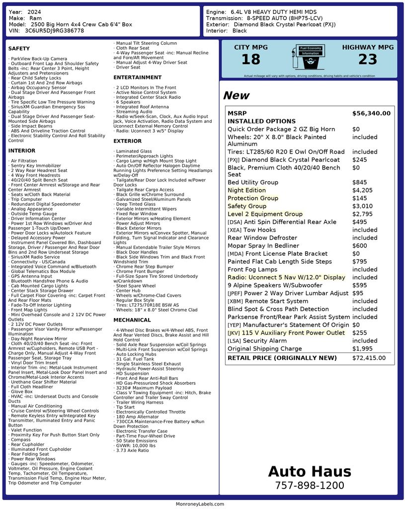 2024 RAM Ram 2500 Pickup Big Horn's photo