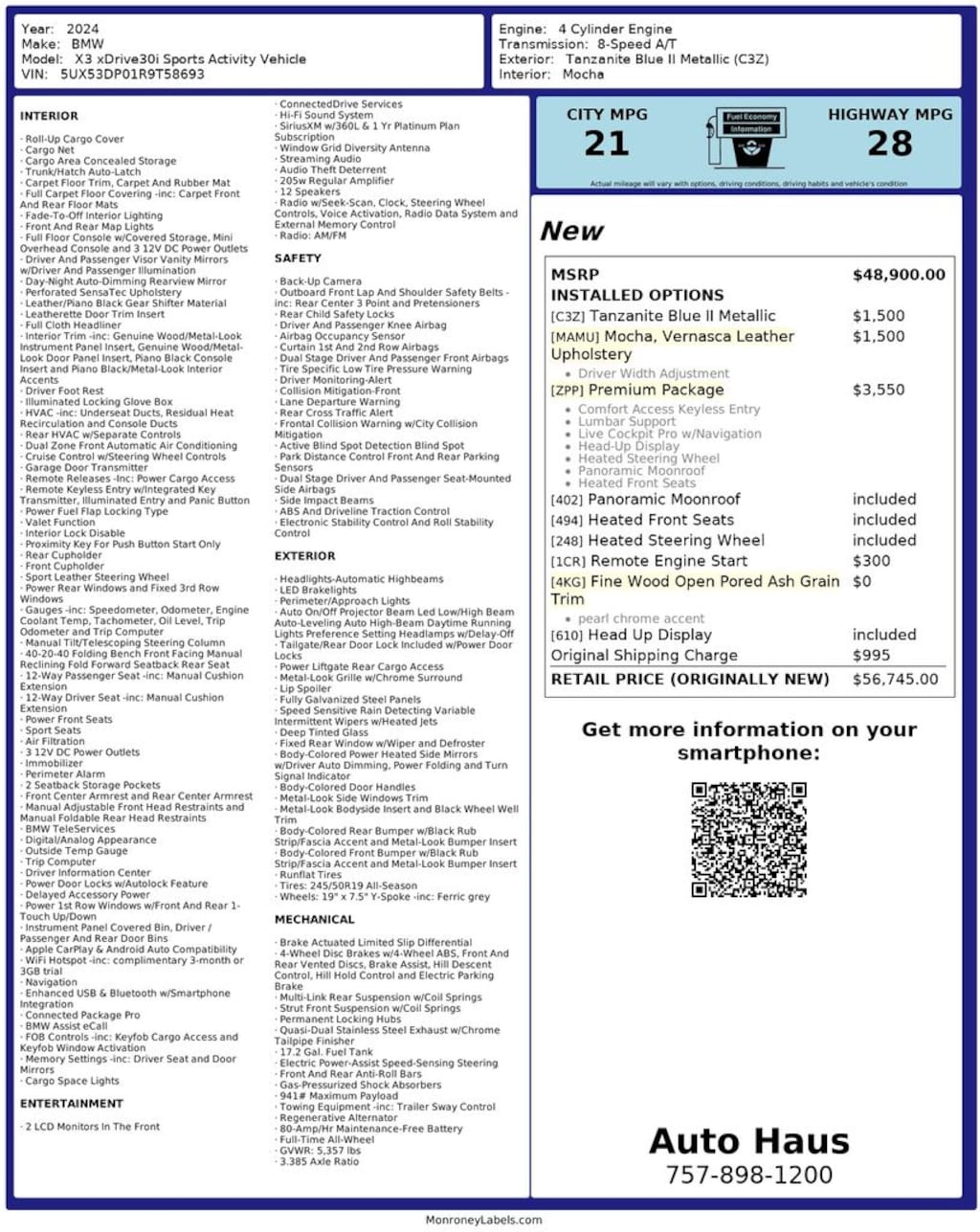 Used 2024 BMW X3 xDrive30i SUV